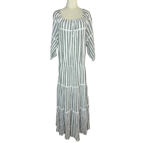 NWOT Lauren Ralph Lauren Maxi Prairie Tiered Boho Milk Maid Maxi Dress Size 16 - Picture 2 of 8